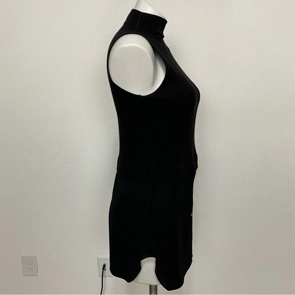 Theory Black Wool Silk Blend Sleeveless Rib Knit Combo Tunic Sweater Size S - Picture 5 of 12